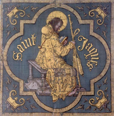 St. Jacobus als pelgrim. Pieter Coustens, 2de helft 15de eeuw. Autun, Muse Rolin
