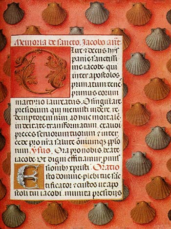 sierboord met schelpen op een Vlaamse miniatuur. Einde 15de eeuw. Mnchen, Bayerische Staatsbibliothek