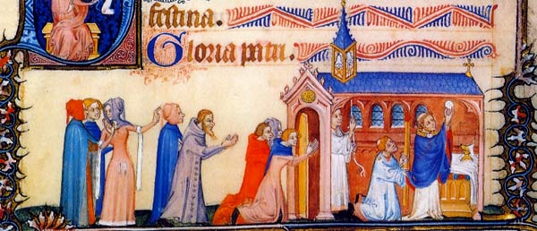 Misviering. Miniatuur, Trs Belles Heures de Notre-Dame, 1404. Parijs, BNF