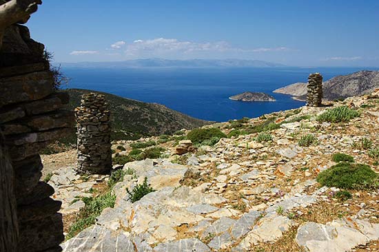 Een xenodocheion op het Griekse eiland Amorgos, behorend tot de Cycladen in de Egesche Zee.