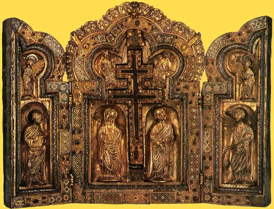 reliekentriptiek van het H. Kruis. Abdij van Florennes, begin 13de eeuw.