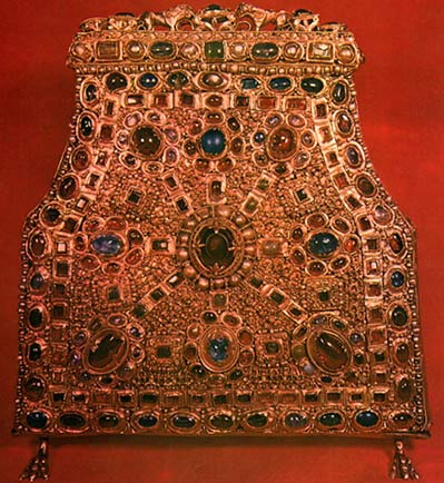 Bursa met reliek van Johannes de Doper. 7de eeuw. Monza, kathedraalschat.