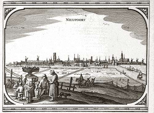Nieuwpoort. Ets. L. Jordaens, 1660.