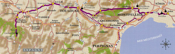 de Via Tolosana met Arles als vertrekplaats