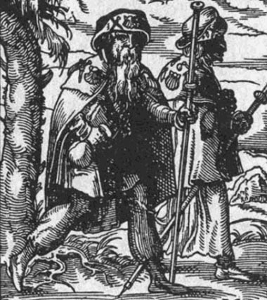 Compostelagangers. Jost Amman en Hans Sachs, houtsnede, 1568