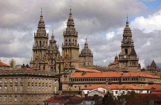 algemeen zicht op de kathedraal van St.-Jakob in Santiago de Compostela