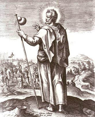 devotieprentje met St.-Jakob. 16de eeuw. Jacob de Gheyn