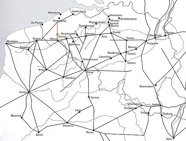 het netwerk van Romeinse heerwegen 
