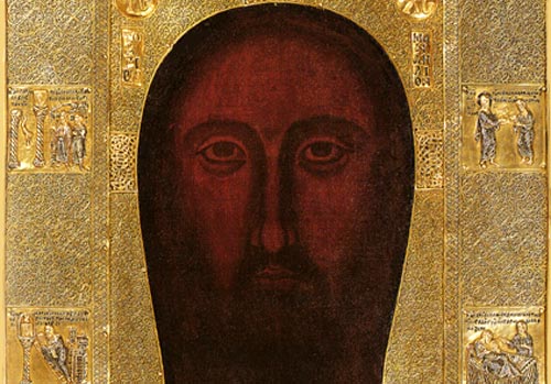 14de eeuwse copie van het Mandylion van Edessa, bewaard in de Armeense St.-Bartholomeuskerk in Genua