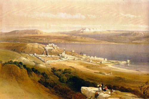 Het meer van Galilea, gezien door de 19de eeuwse schilder David Roberts.