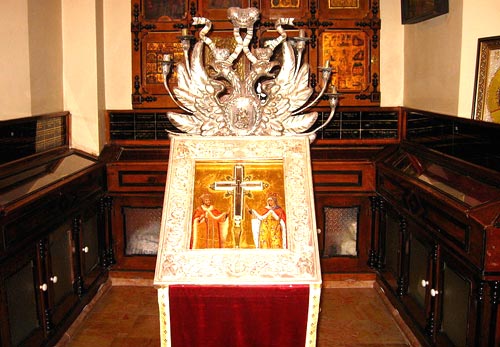 een van de vele relikwieën van het Ware Kruis. Jeruzalem, H. Grafkerk