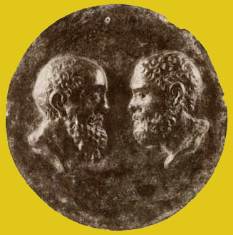 medaillon met Petrus en Paulus. Vatikaanse Bibliotheek, begin 3de eeuw