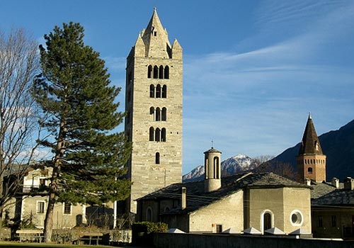 De Sant'Orso kerk in Aosta, 1ste halte van het Italiaanse gedeelte van de Via Francigena
