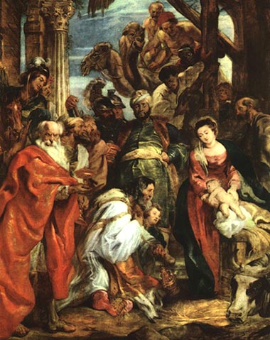 de aanbidding der Wijzen. P.P. Rubens, 1624. Antwerpen, Mus. Schone Kunsten