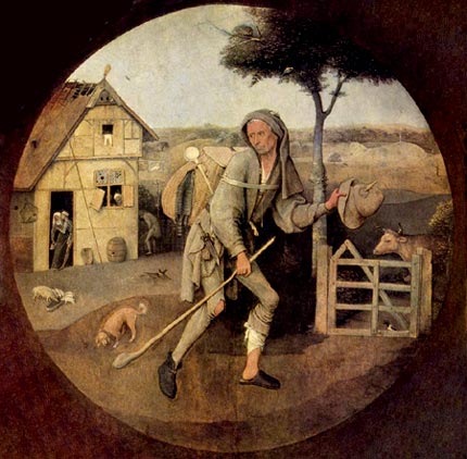 De reiziger (ook wel 'De verloren zoon' genoemd). H. Bosch, rond 1493 (Rotterdam, Museum Boijmans Van Beuningen)