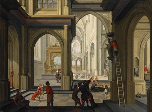de beeldenstorm (schilderij van Dirck van Delen, 1630)
