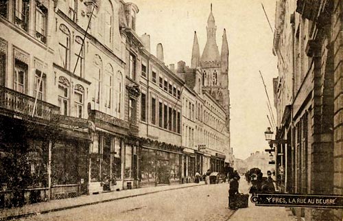 de Boterstraat, een zijstraat van de Grote Markt (postkaart, 19de eeuw)