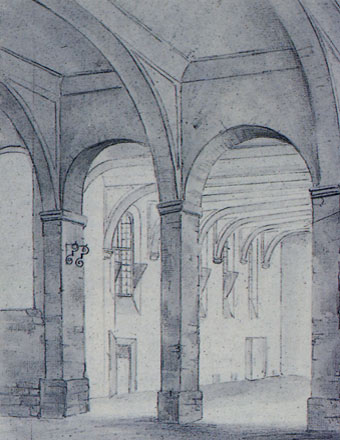 Interieur St.-Jansgasthuis Brussel. Th. Jambers, begin 19de eeuw