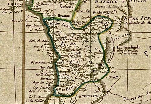 Kongo op een Franse kaart van 1829