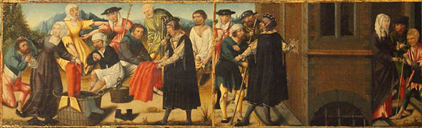 Taferelen in een gasthuis. Meester van de Levensbron, 1510. Enschede, Rijksmuseum Twenthe