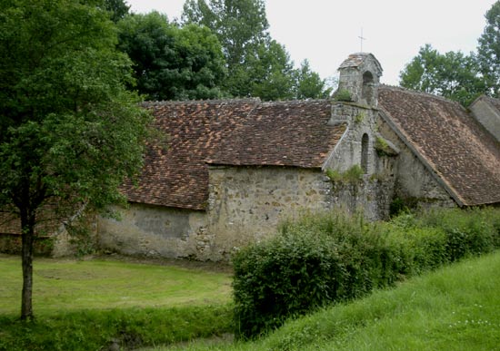 Kapel van het middeleeuws gasthuis in Lys-Saint-Georges (Indre, Fr.)