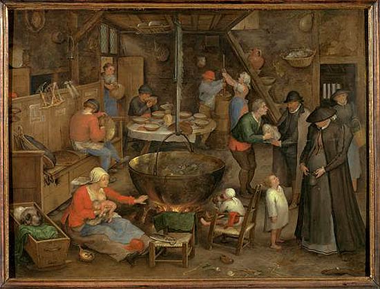 Bezoek aan de pachthoeve. Jan Brueghel de Oude, 1597. Wenen, Kunsthistorisches Museum.