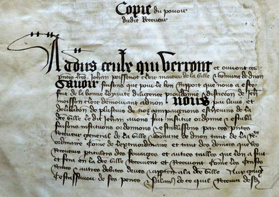Rekening van een voogd uit Dijon (1476)