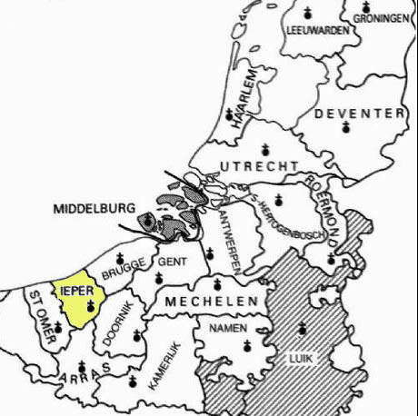 De kaart van de bisdommen in de Nederlanden (1559-1801)
