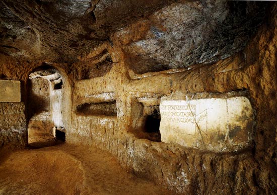 De catacombe van St.-Sebastiaan in Rome