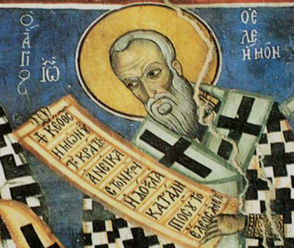 De H. Johannes de Aalmoesgever. Fresco, ca. 1200. Cyprus, St.-Michaelkerk.