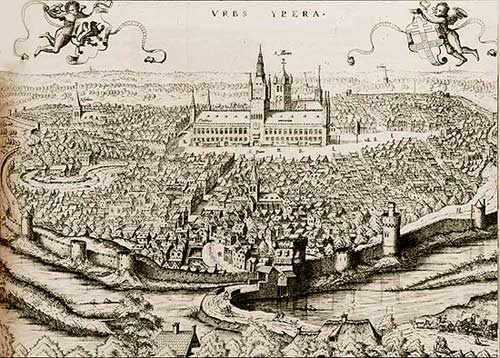 Ypera. Stad en wal (ets van Hieronymus Cock, 1562)