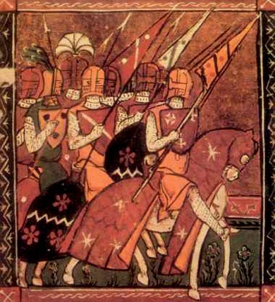 De verovering van Jeruzalem door.Godfried van Bouillon. Miniatuur, 13de eeuw