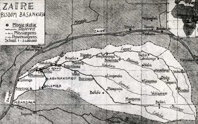 kaart van het bisdom Basankusu