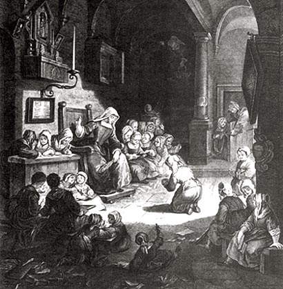 meisjesschool (schilderij, halfweg 18de eeuw)