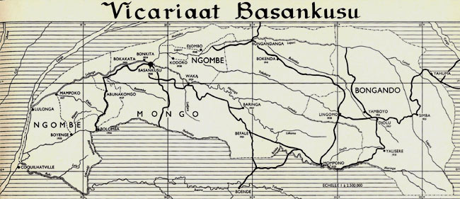 kaart van het Apostolisch Vicariaat Basankusu