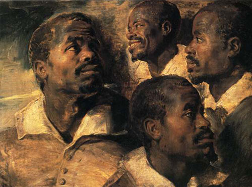 Negerkoppen. P.P. Rubens, 1613. Brussel, Kon. Musea voor Schone kunsten