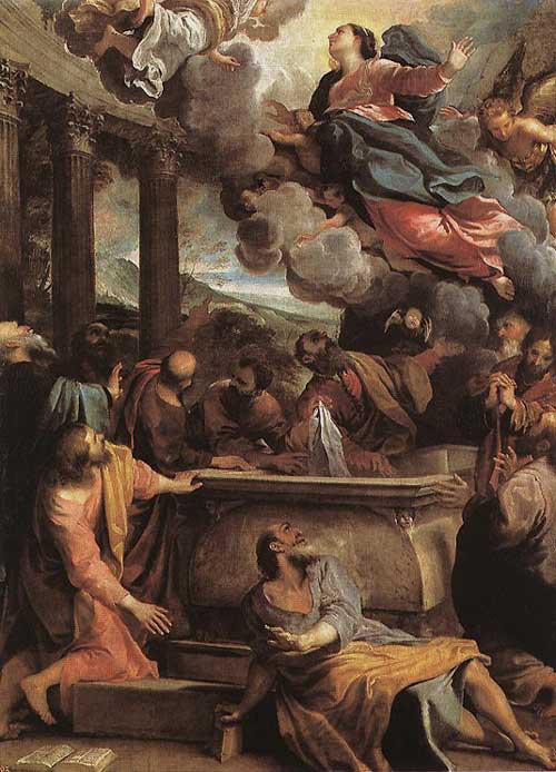 Maria's Tenhemelopneming. A. Carracci, 1590 (Madrid, Prado).