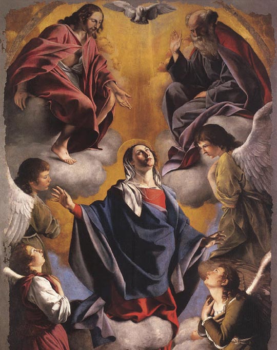 Tenhemelopneming van de Maagd Maria. O. Gentileschi, 1605. Turijn, Museum van Oude Kunst