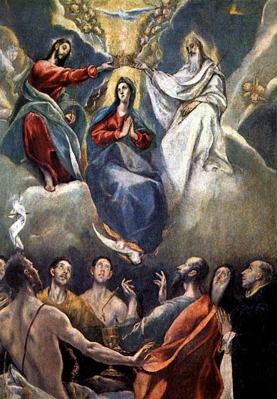 de kroning van Maria. El Greco, 1591. Madrid, Prado