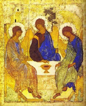 De H. Drievuldigheid. Icoon van Andrei Rublev (1410)
