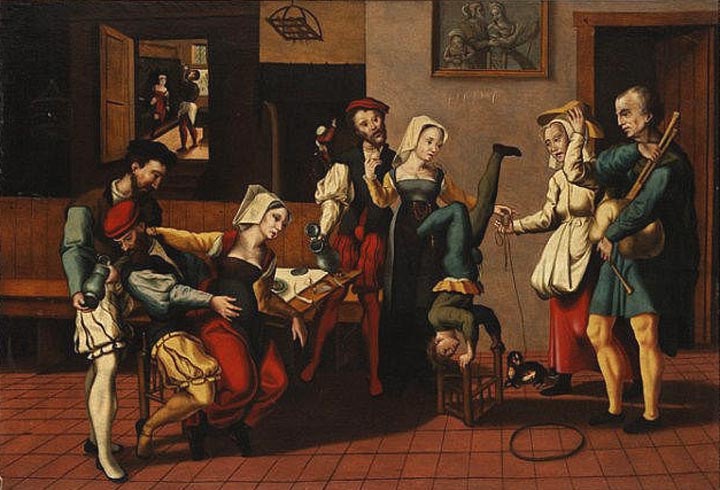 Jan Van Amstel. Tuimelaar in de herberg. 1530. Londen, National Gallery.