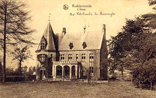 in dit kasteel in Ruddervoorde gaven de zusters les in de 1ste helft van 1918